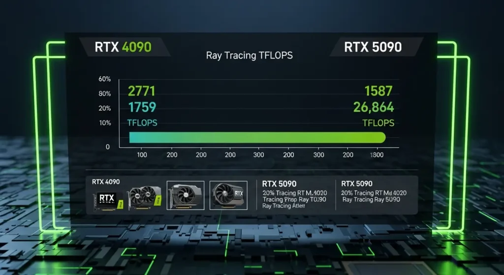 RTX 5000シリーズと前世代の性能比較チャート