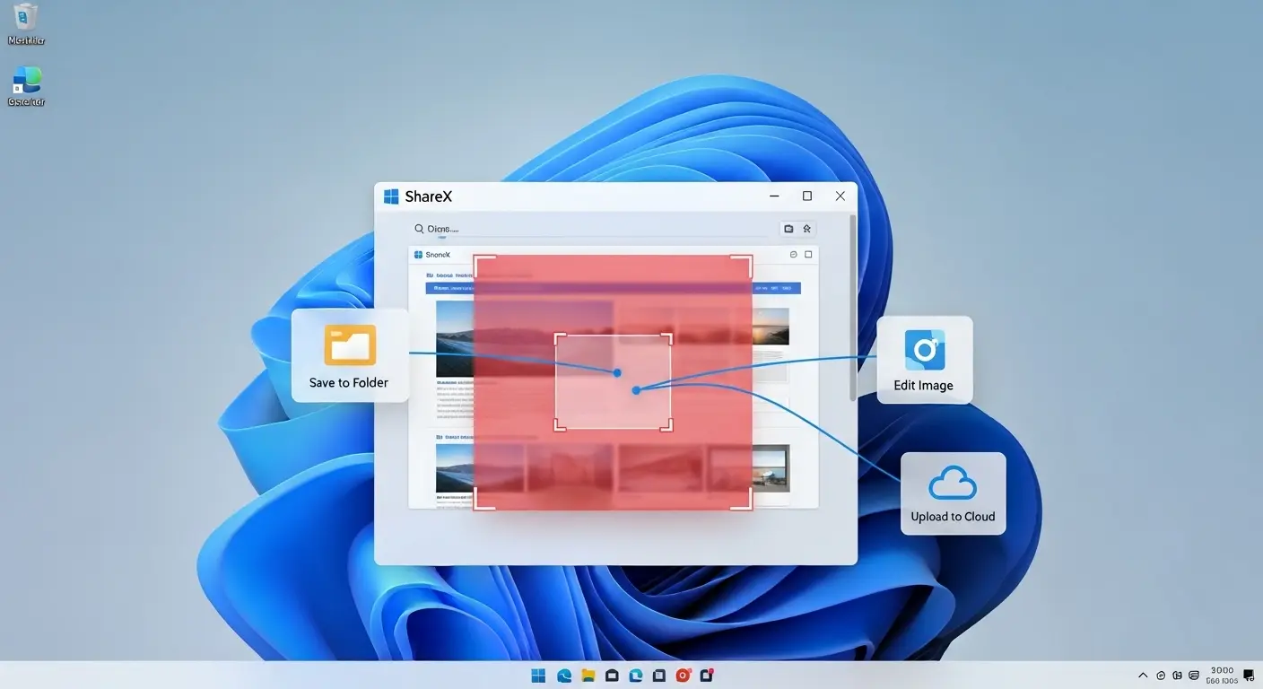 ShareXの画面キャプチャ機能と自動化タスクを解説するアイキャッチ画像