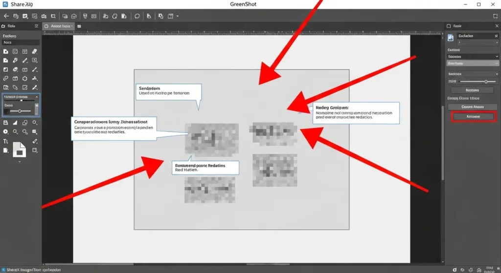 ShareXの画像エディタで注釈を追加する様子