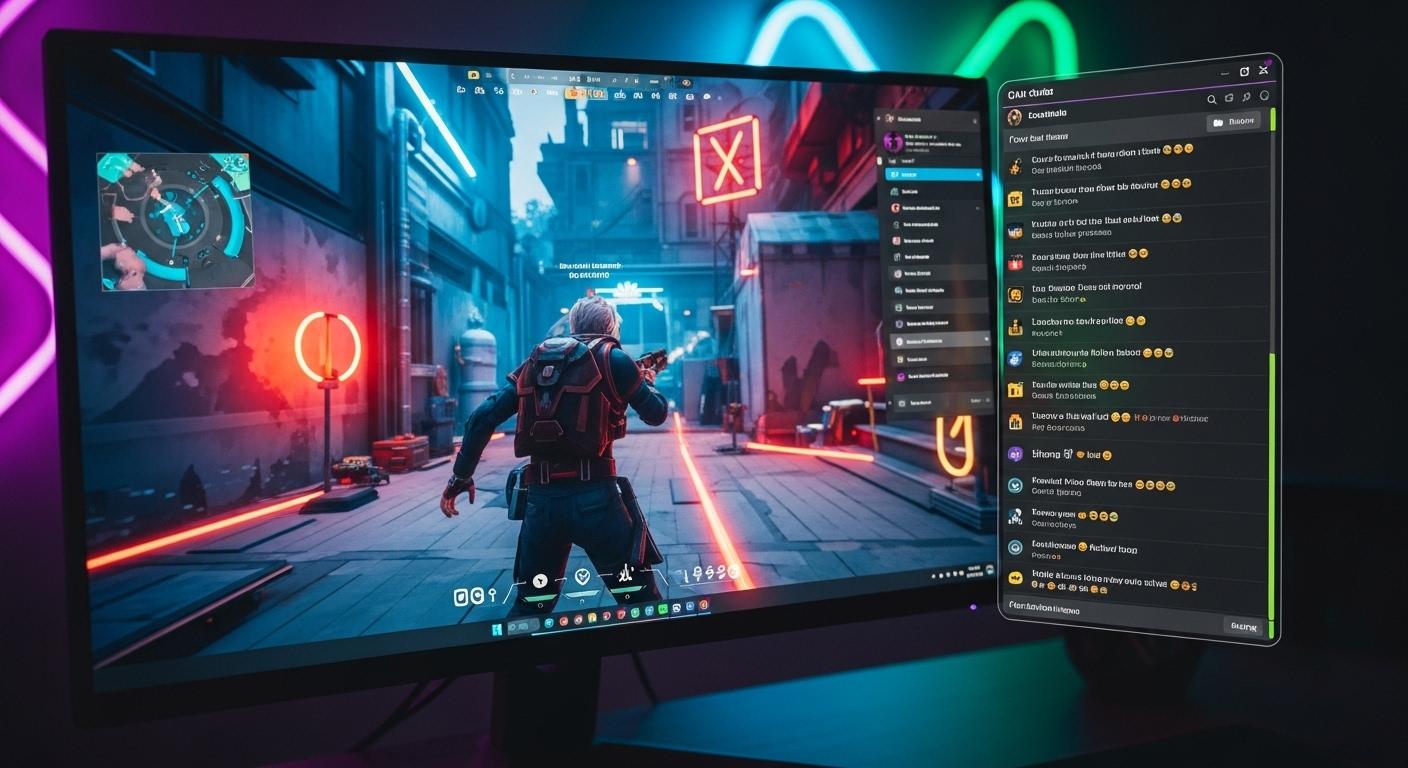 Twitch配信でOBSを使用してコメントを表示している画面