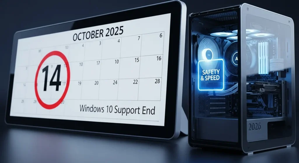 Windows 10サポート終了とAI PCへの移行を促すインフォグラフィック