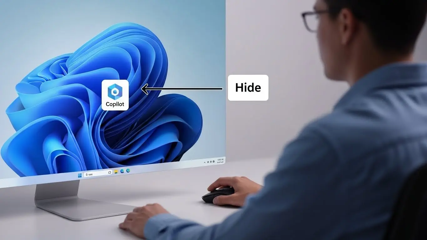 Windows 11のタスクバーからCopilotアイコンを非表示にする設定画面のイメージ