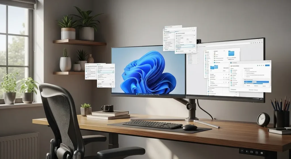 Windows 11でのマルチディスプレイ設定とデスクトップのカスタマイズ