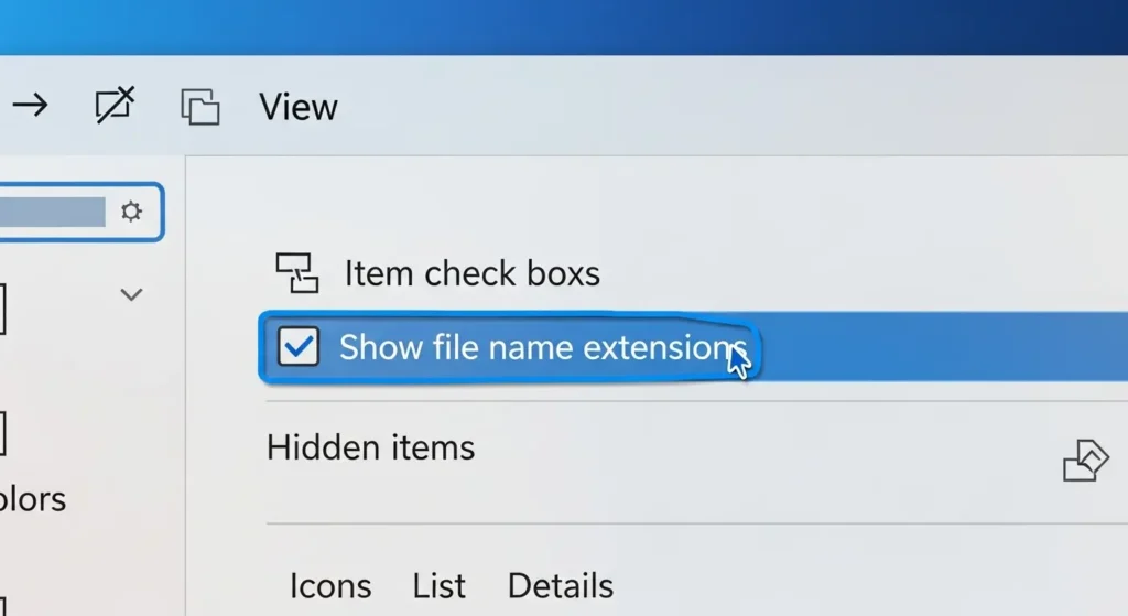 エクスプローラーの表示設定画面