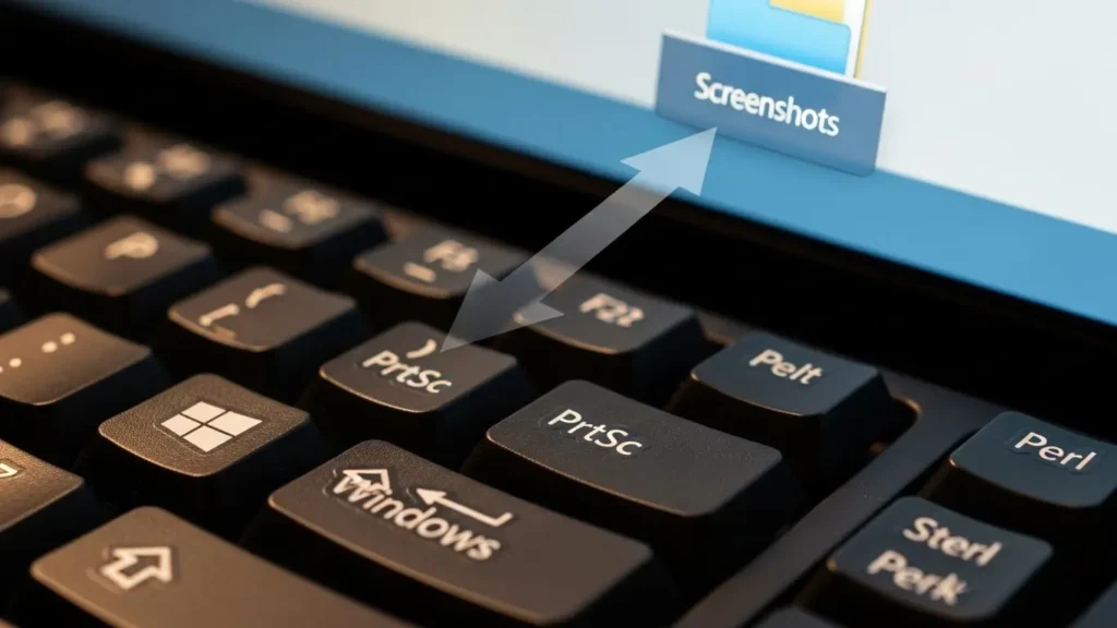 Windows 11のピクチャフォルダ内にあるスクリーンショット保存先を表示している画面