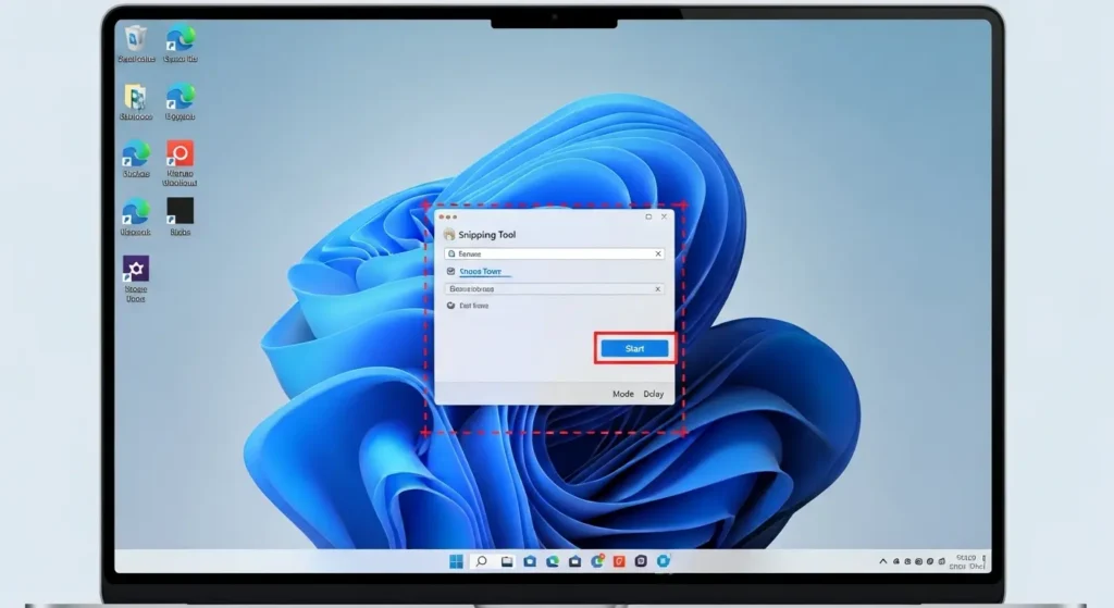 Windows 11のSnipping Toolを使用した画面録画の操作画面