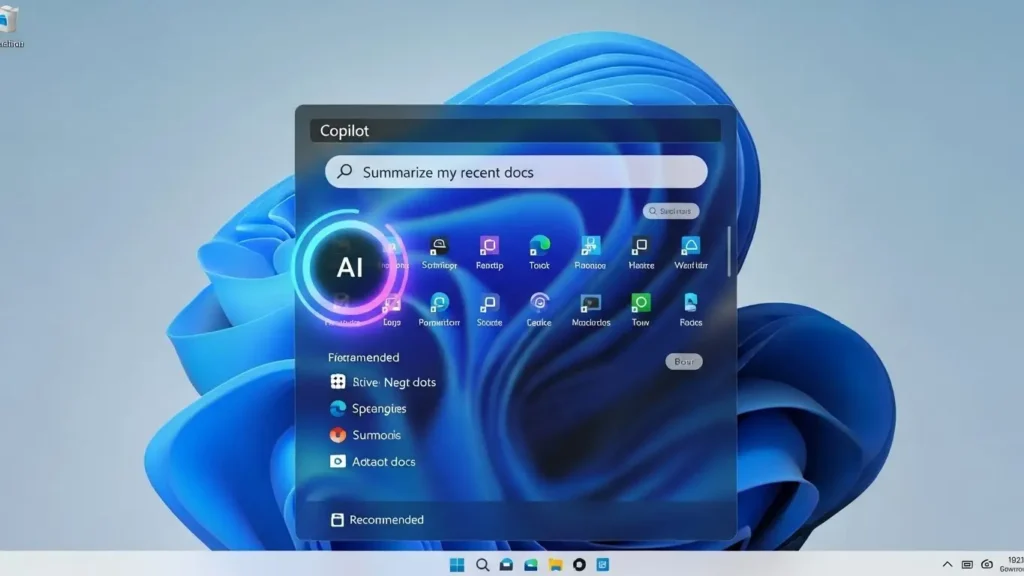 Windows 11のスタートメニューに統合されたCopilotの検索バー