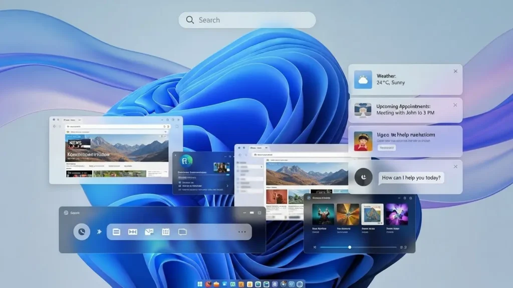 Windows 12の新しいUIデザインとAIエージェントのインターフェース