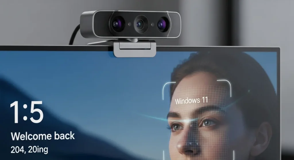 Windows Hello顔認証に対応した最新Webカメラの動作イメージ