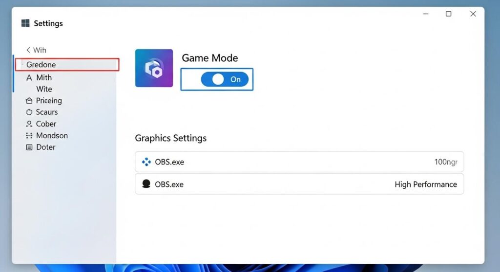 Windowsのゲームモードとグラフィックス設定の最適化