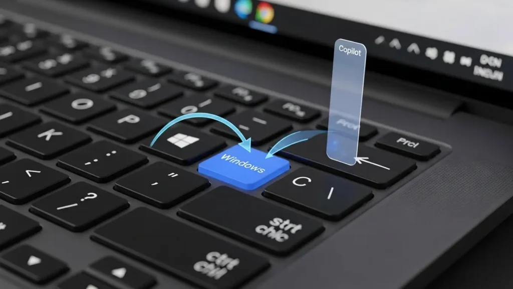 WindowsキーとCキーを同時に押すショートカット操作の図