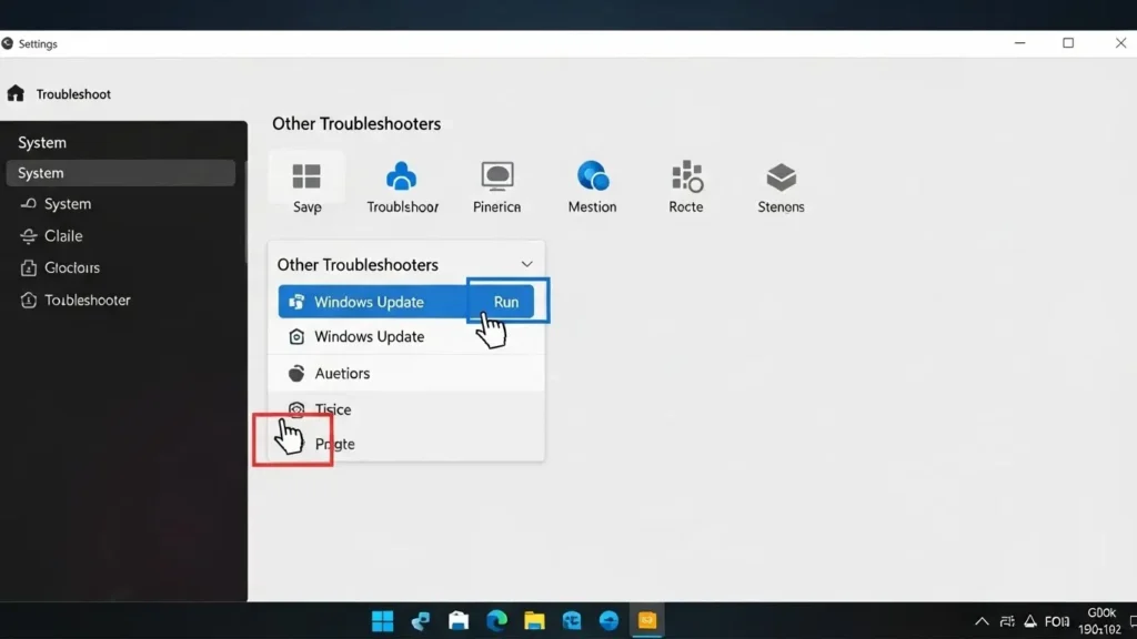 Windows Updateトラブルシューティングツールを実行する手順