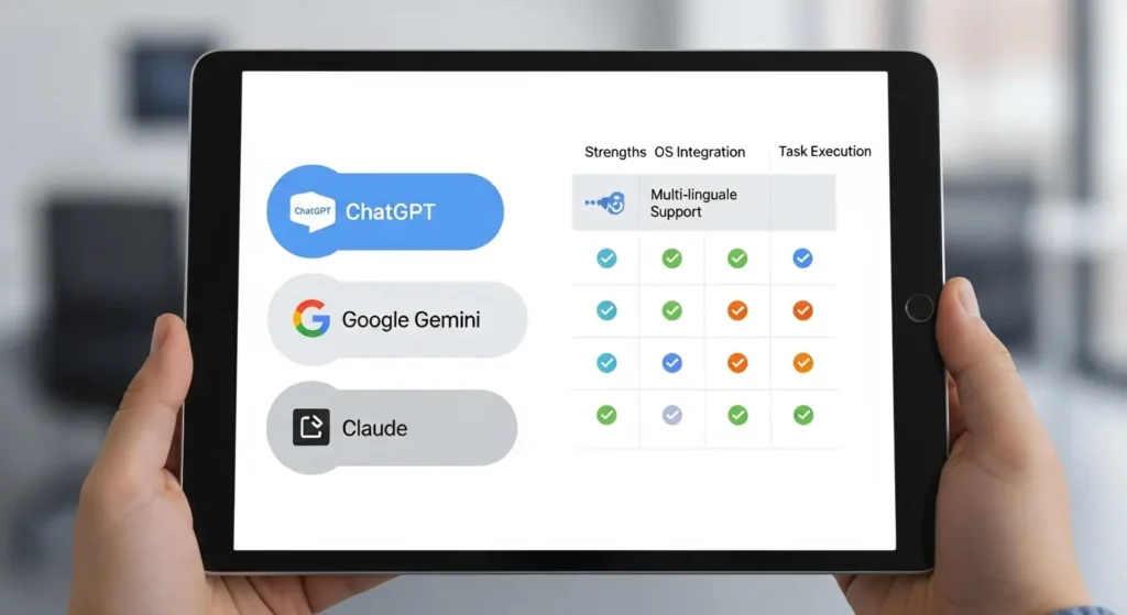 2026年最新のAIエージェントアプリ比較ランキング。機能や強みを一覧で表示。