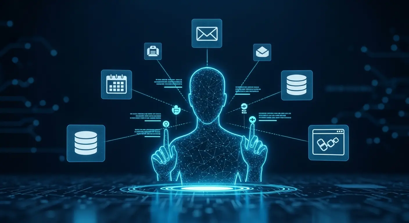 自律的にタスクをこなすAIエージェントの概念図