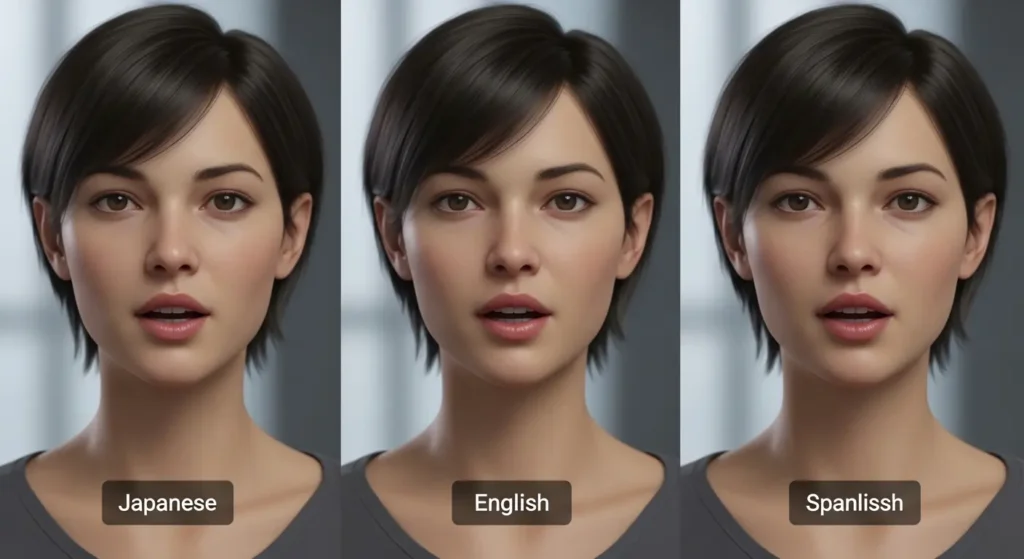 AIアバターによる多言語同時配信のイメージ