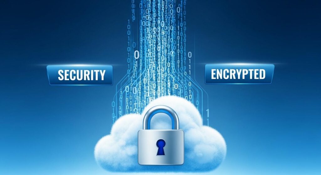 クラウドサーバー上での暗号化データの流れ