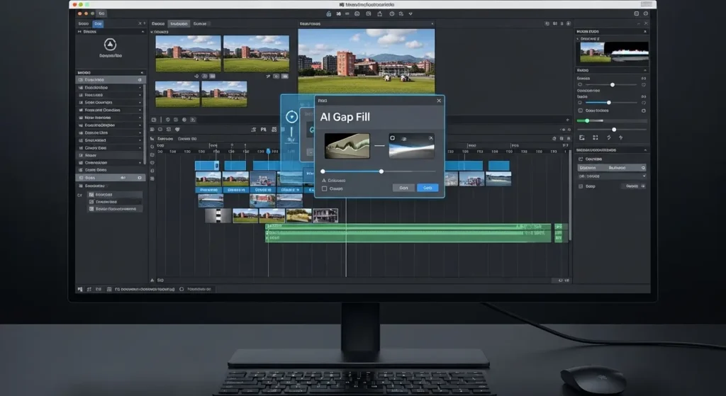 生成AIによる欠落映像の補完プロセス