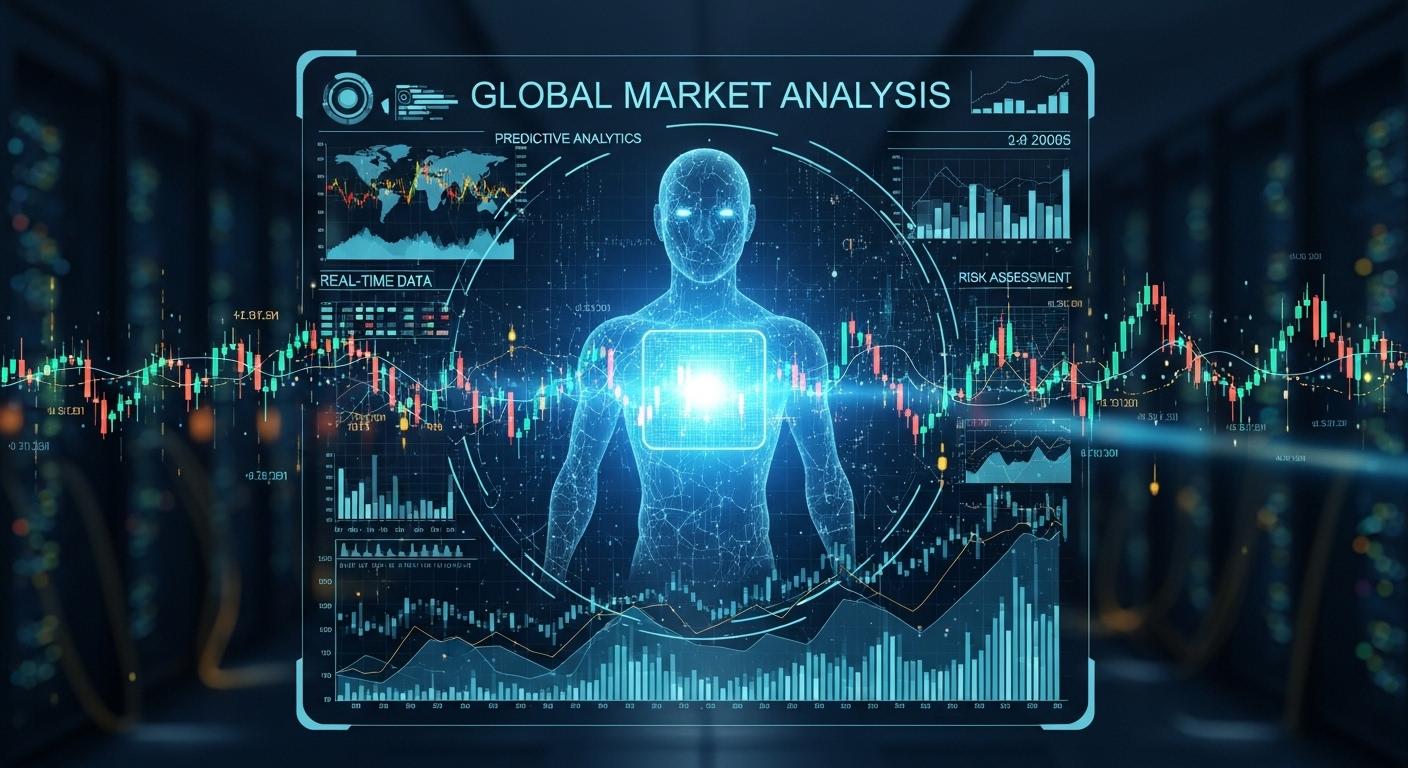 金融データをリアルタイム分析するAIエージェントのイメージ