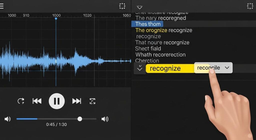 音声とテキストが同期したAI議事録編集エディタ