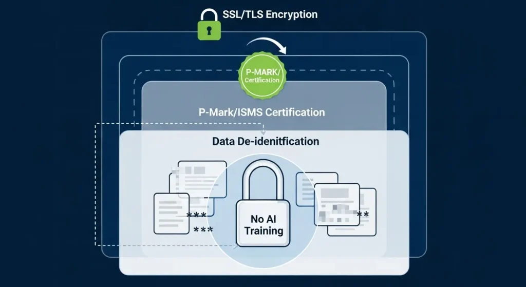 2026年の法人向けAI議事録ツールに備わる多層セキュリティ構造