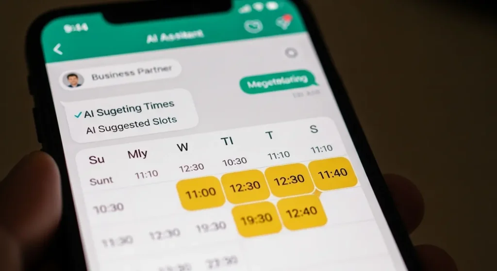 AI秘書アプリが相手と日程調整を自動で行うスマートな画面