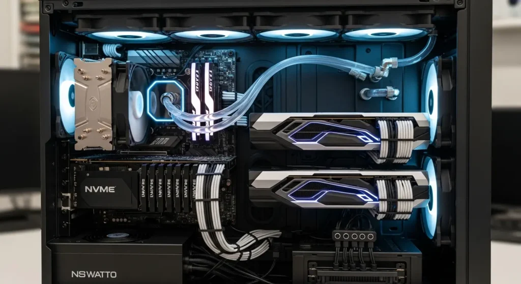 高性能なAIワークステーションの内部構造