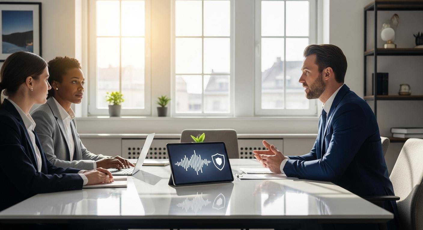 AI文字起こしツールとセキュリティシールドのイメージ画像