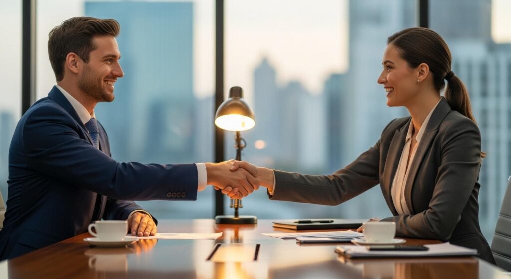 商談成立の握手