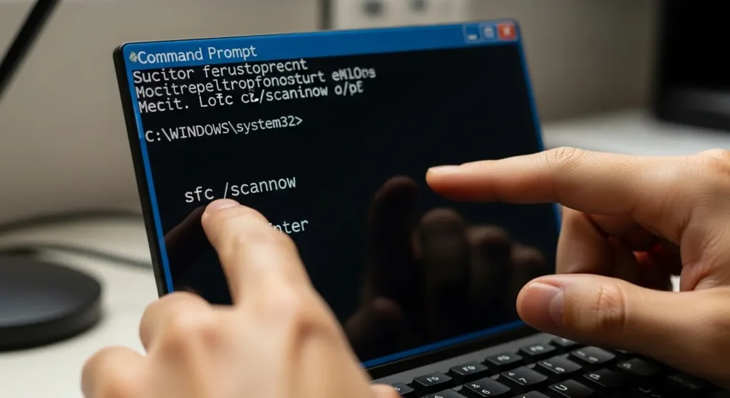 システムファイルの修復コマンド実行
