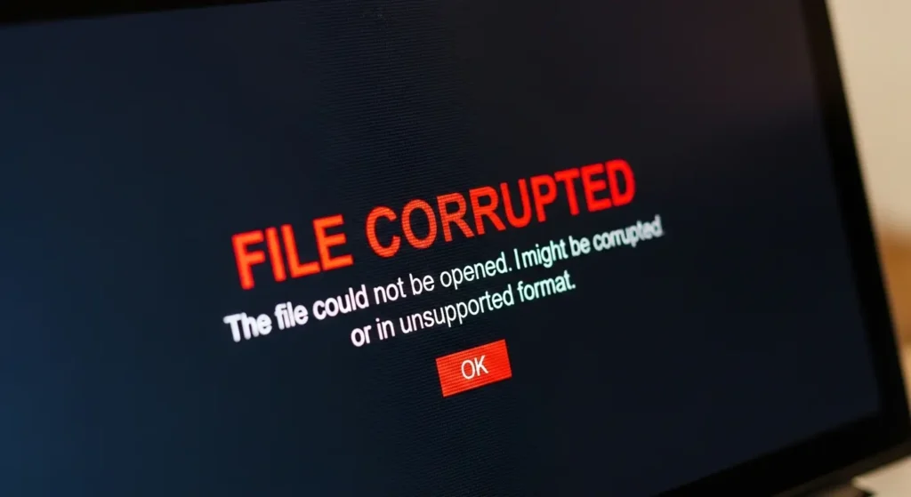 動画ファイルのエラー表示