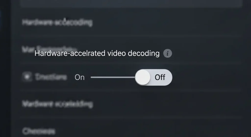 ハードウェアアクセラレーションの無効化設定