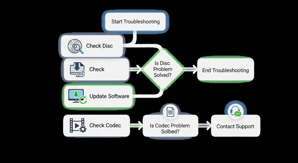 DVD変換時のトラブル解消に向けたチェックリスト図解