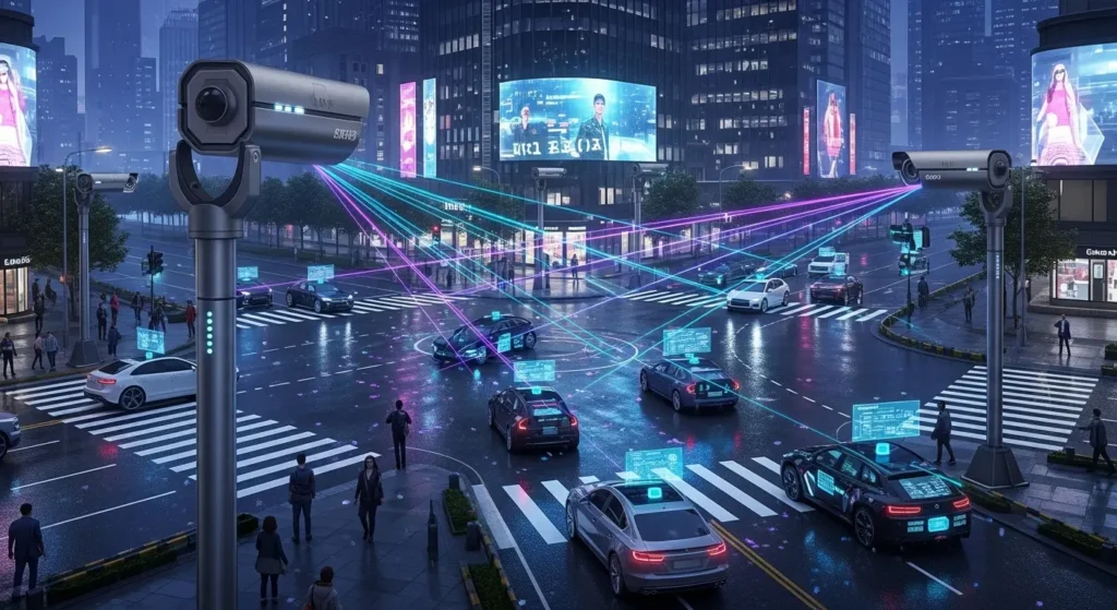 2026年のスマートシティで都市インフラとして稼働するエッジAIカメラ