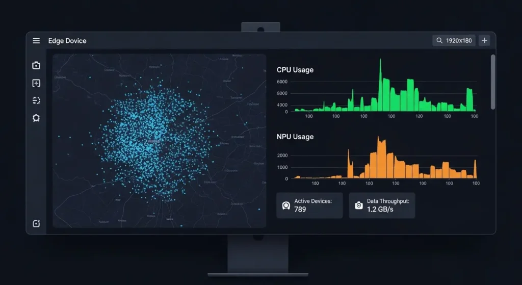 多数のエッジデバイスを一元管理する画面