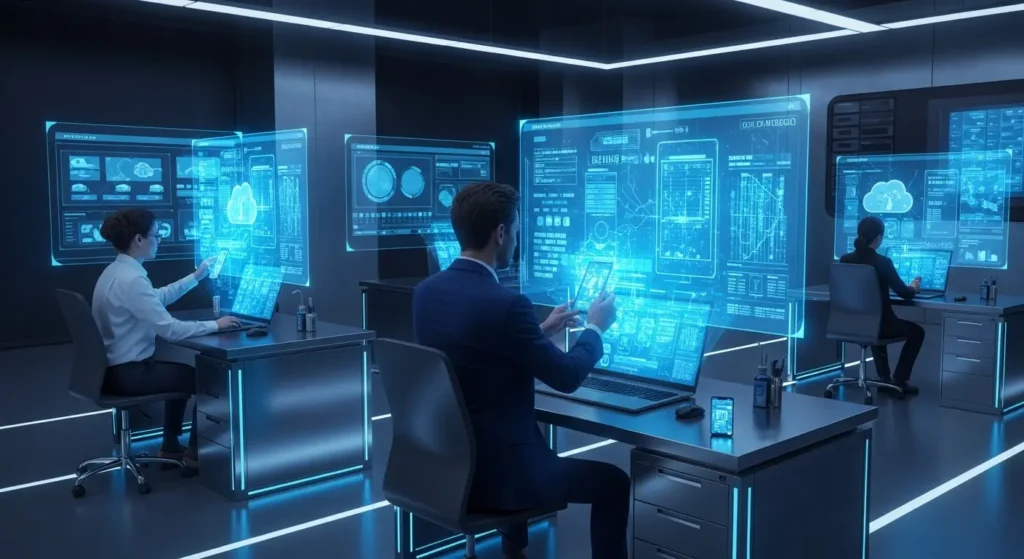 デジタルフォレンジックを構成する4つの主要領域(コンピュータ、ネットワーク、モバイル、クラウド)の図解