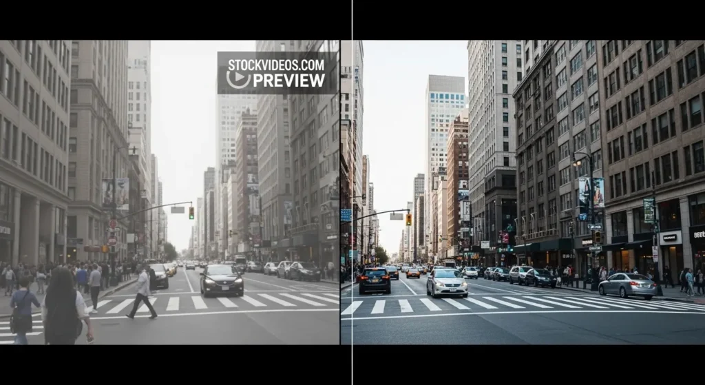 透かしあり動画とクリーンな動画の比較