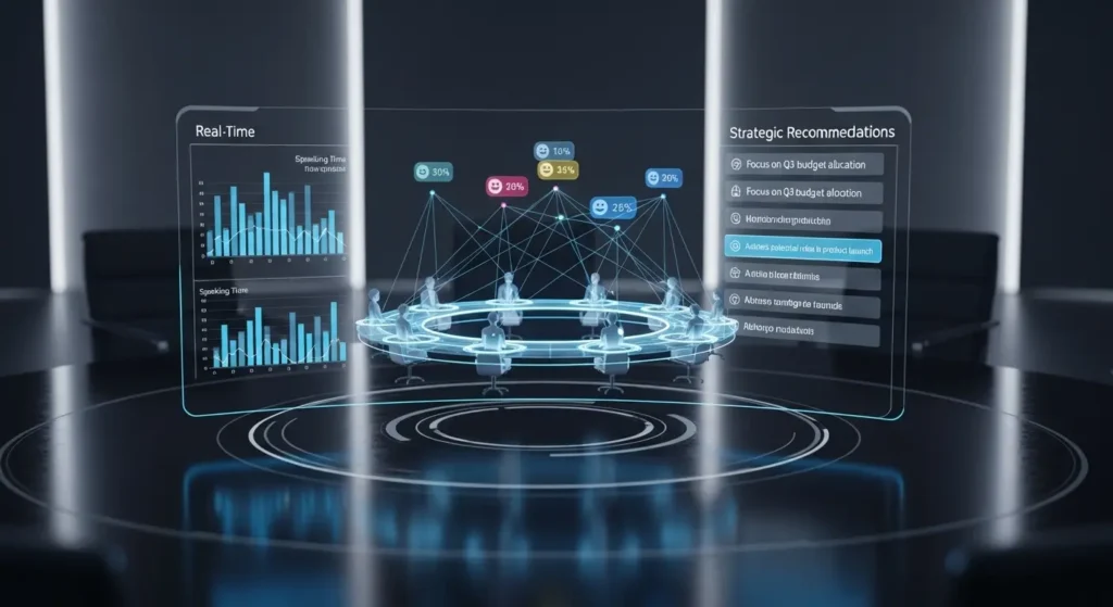 会議の内容を分析し戦略を提案する未来のAIアシスタント