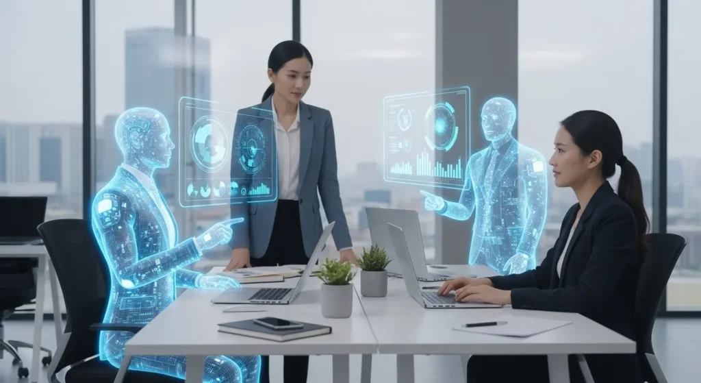 人間とAIエージェントの共創イメージ