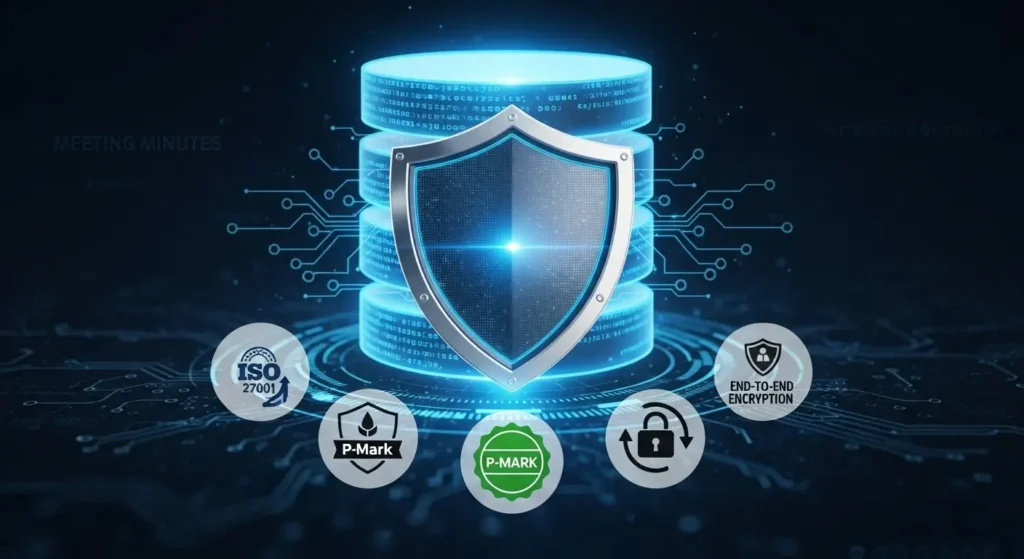法人向けAI議事録ツールの高度なセキュリティ体制