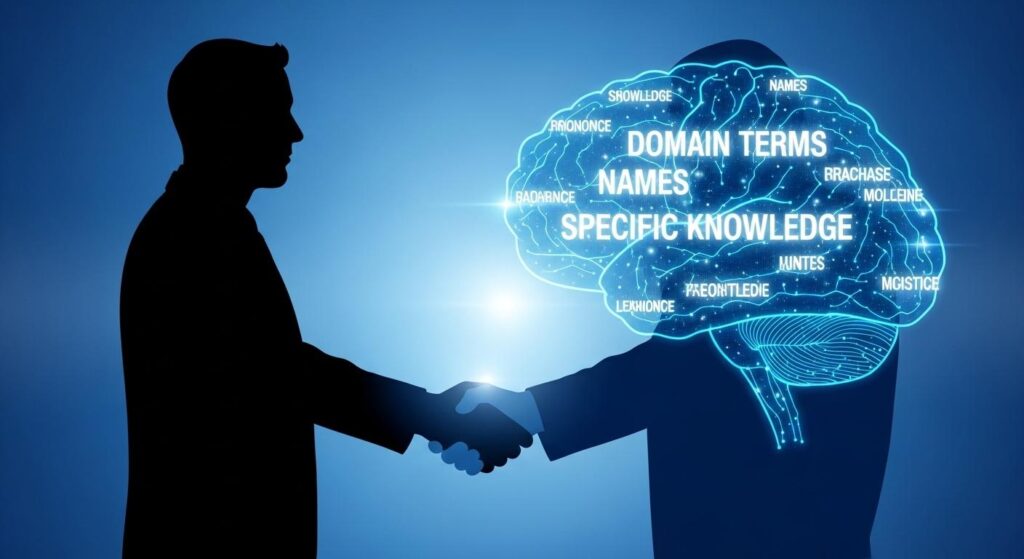 人間による設定とAIの処理能力が融合するイメージ