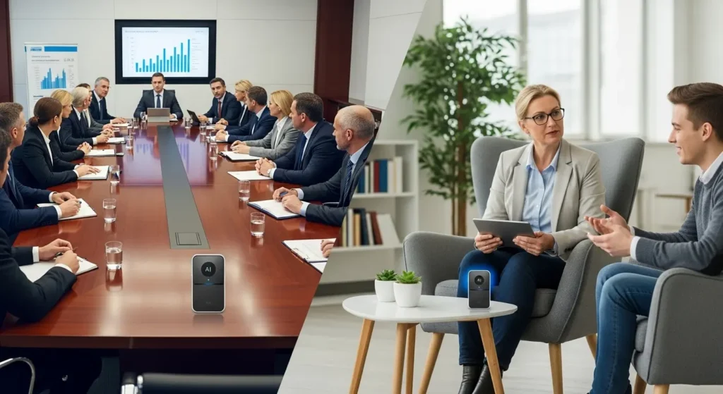 ハイブリッドワーク環境でのAI議事録活用シーン