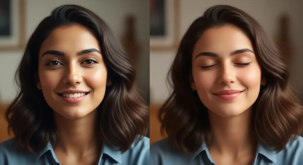 静止画がAIによって動きのある動画に変わるビフォーアフター。