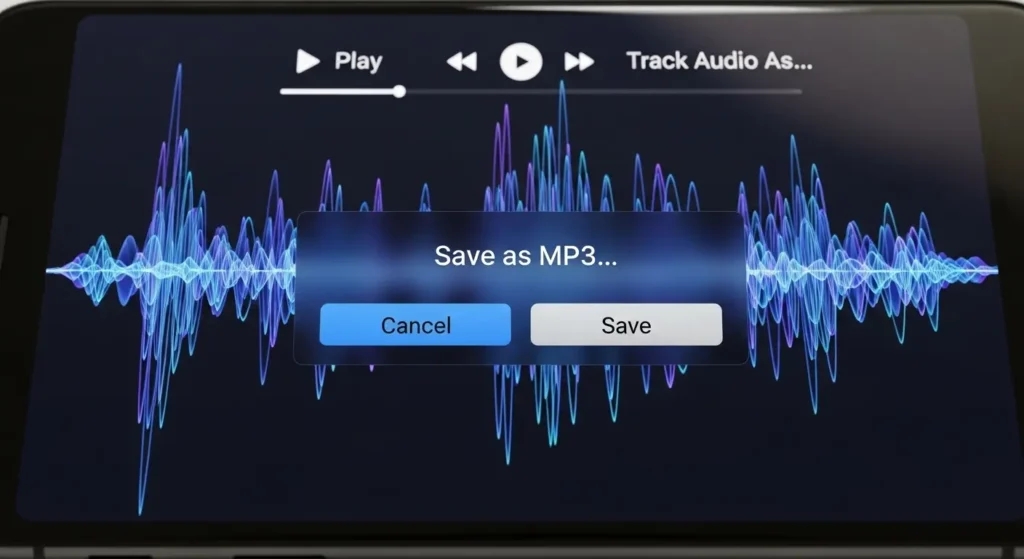 iPhoneでの音声抽出画面