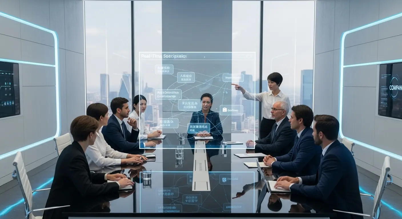 2026年の最新AI翻訳議事録テクノロジーを活用する会議風景