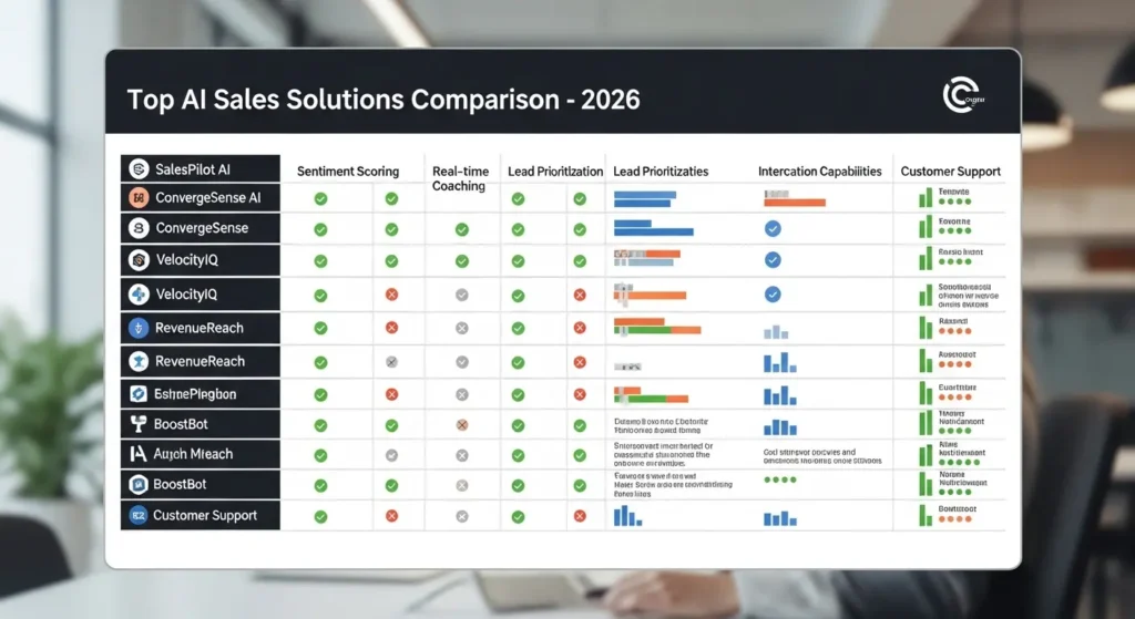 2026年最新の営業支援AIソリューション比較表