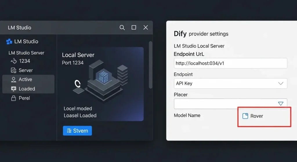 LM StudioとDifyの連携設定画面のイメージ