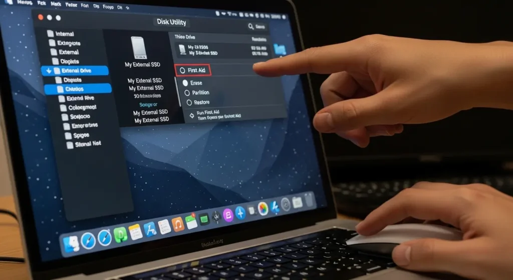 ディスクユーティリティでのFirst Aid実行