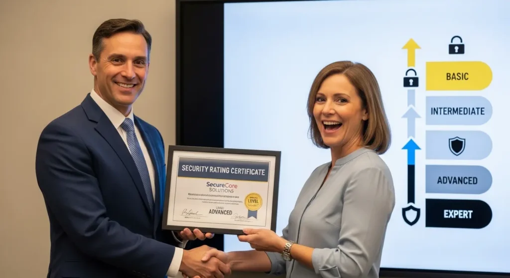 経済産業省の新セキュリティ格付け制度の解説図