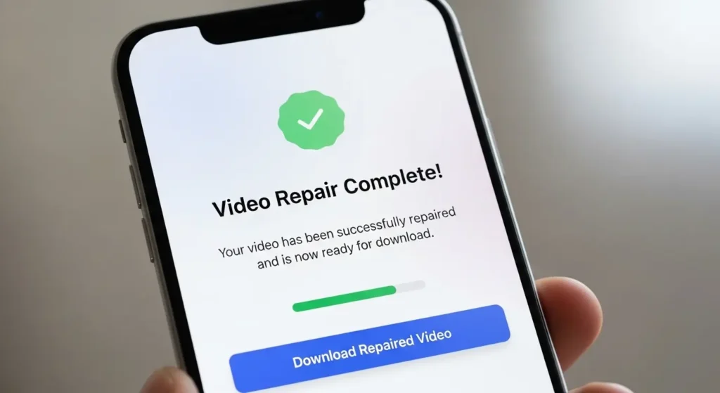 スマホでの修復完了画面