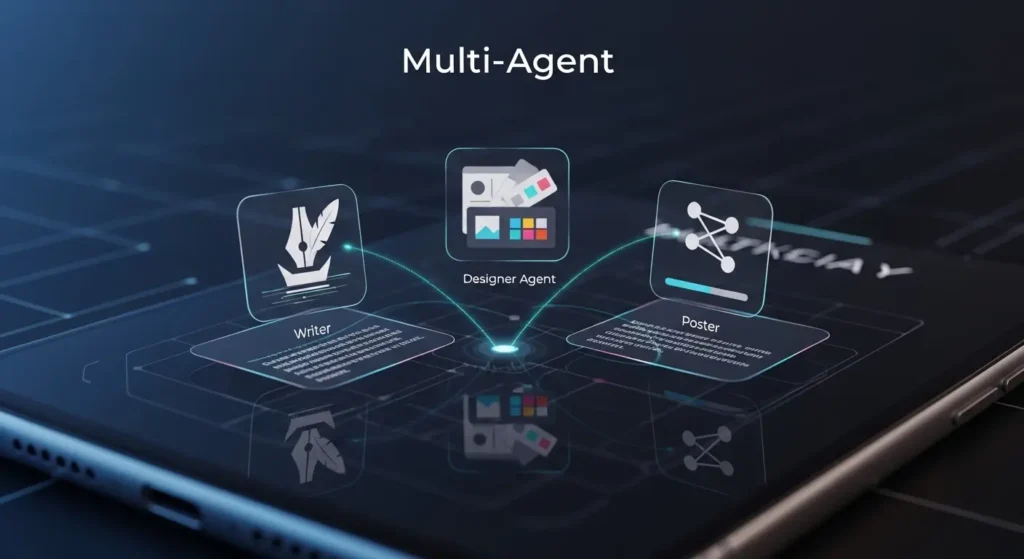 複数のAIエージェントが連携する操作画面